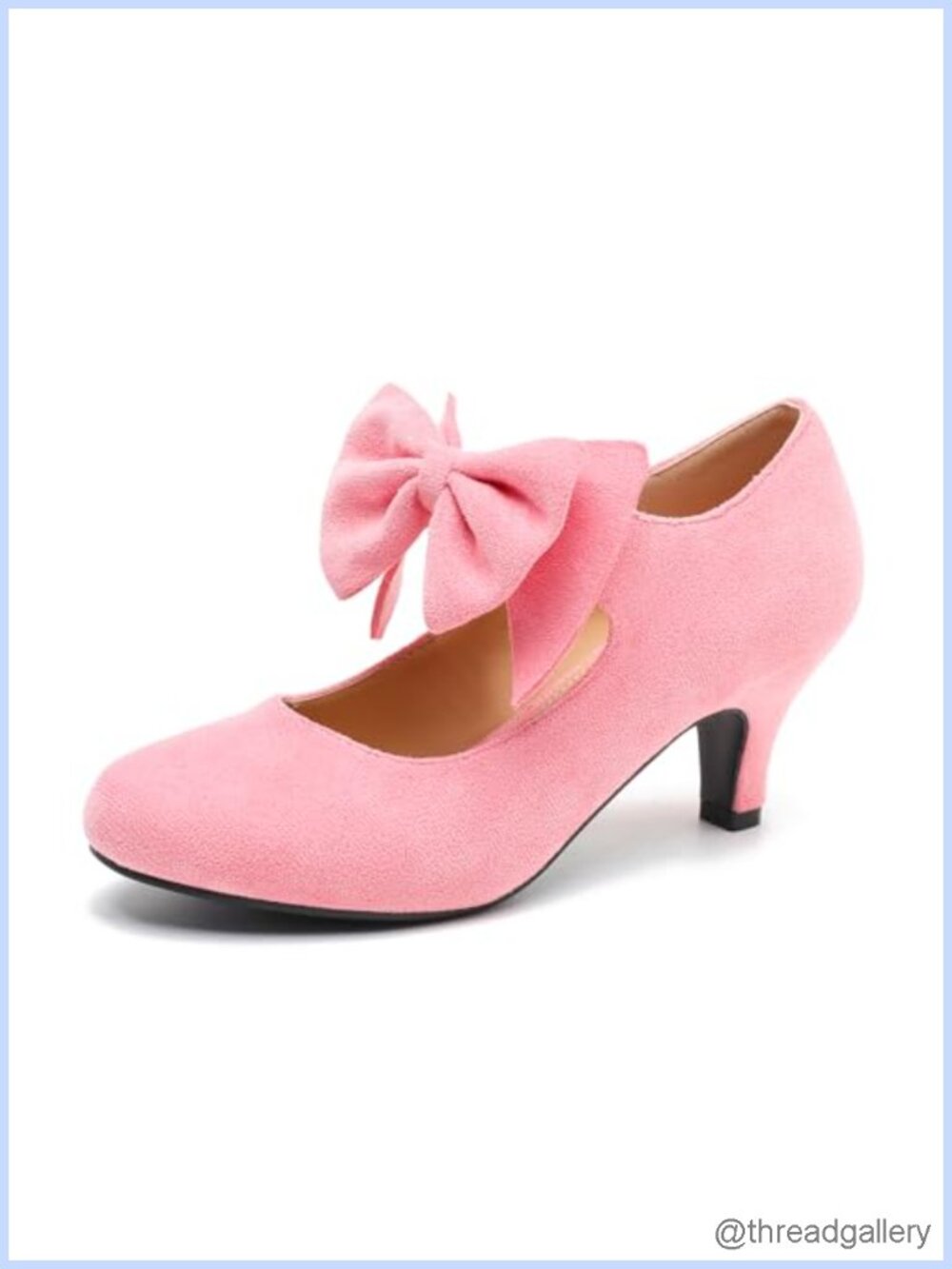 Women's Faux Velvet Kitten Heel Mary Jane Pumps Round Toe Ankle Strap